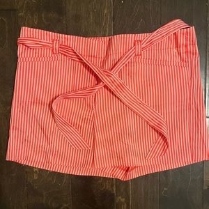 Loft red tie waist shorts-‎ 12 NWT